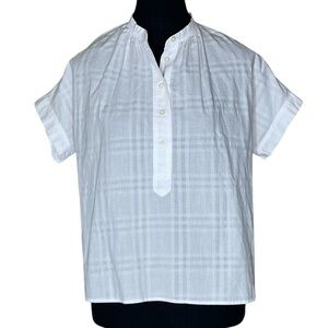 UNIQLO Women’s Short Sleeve Blouse Top Button Up Collar Oversized Boxy